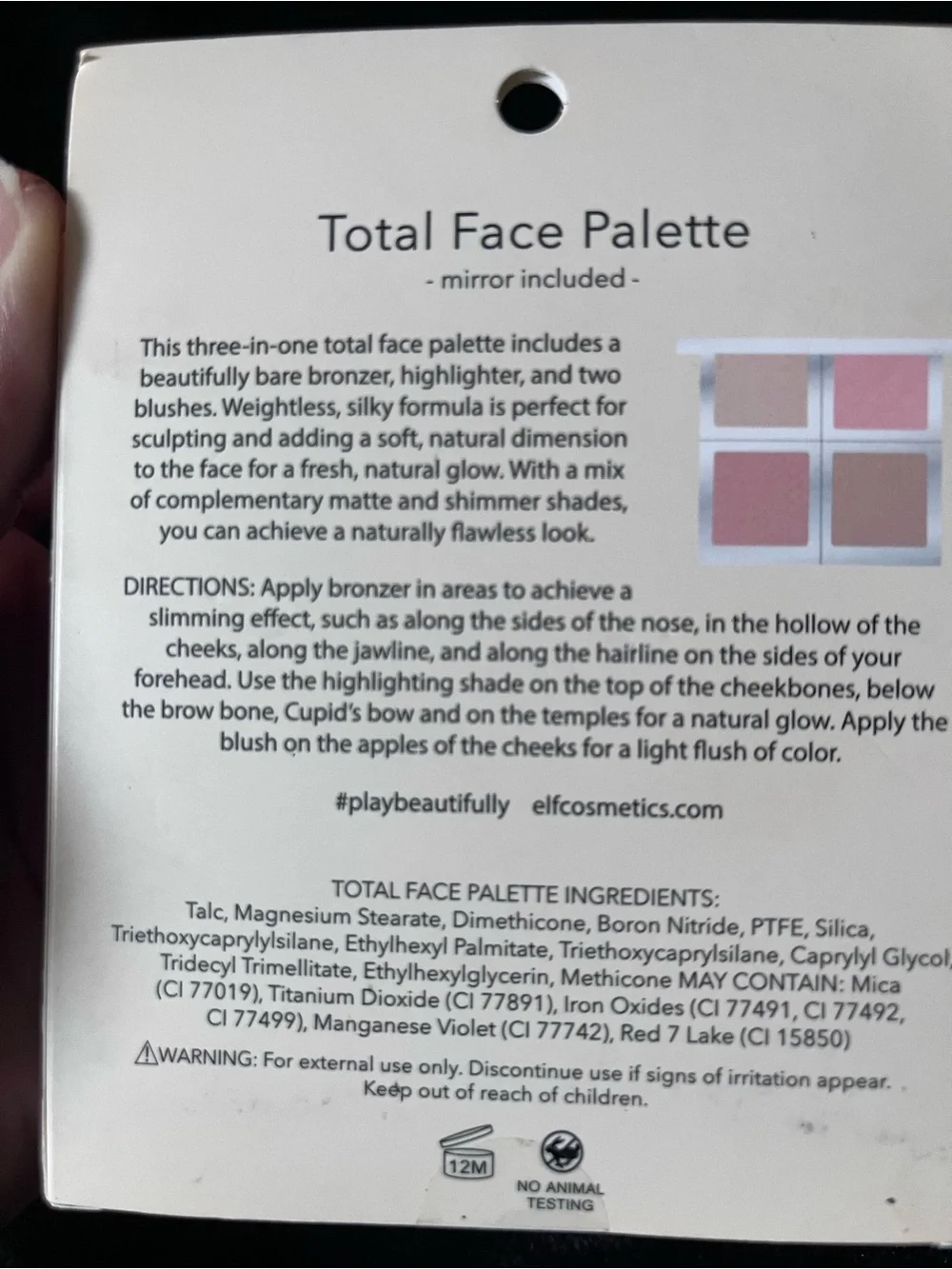 NWT NIB DISCONTINUED E.L.F Cosmetics Beautifully Bare Natural Glow Face Palette
